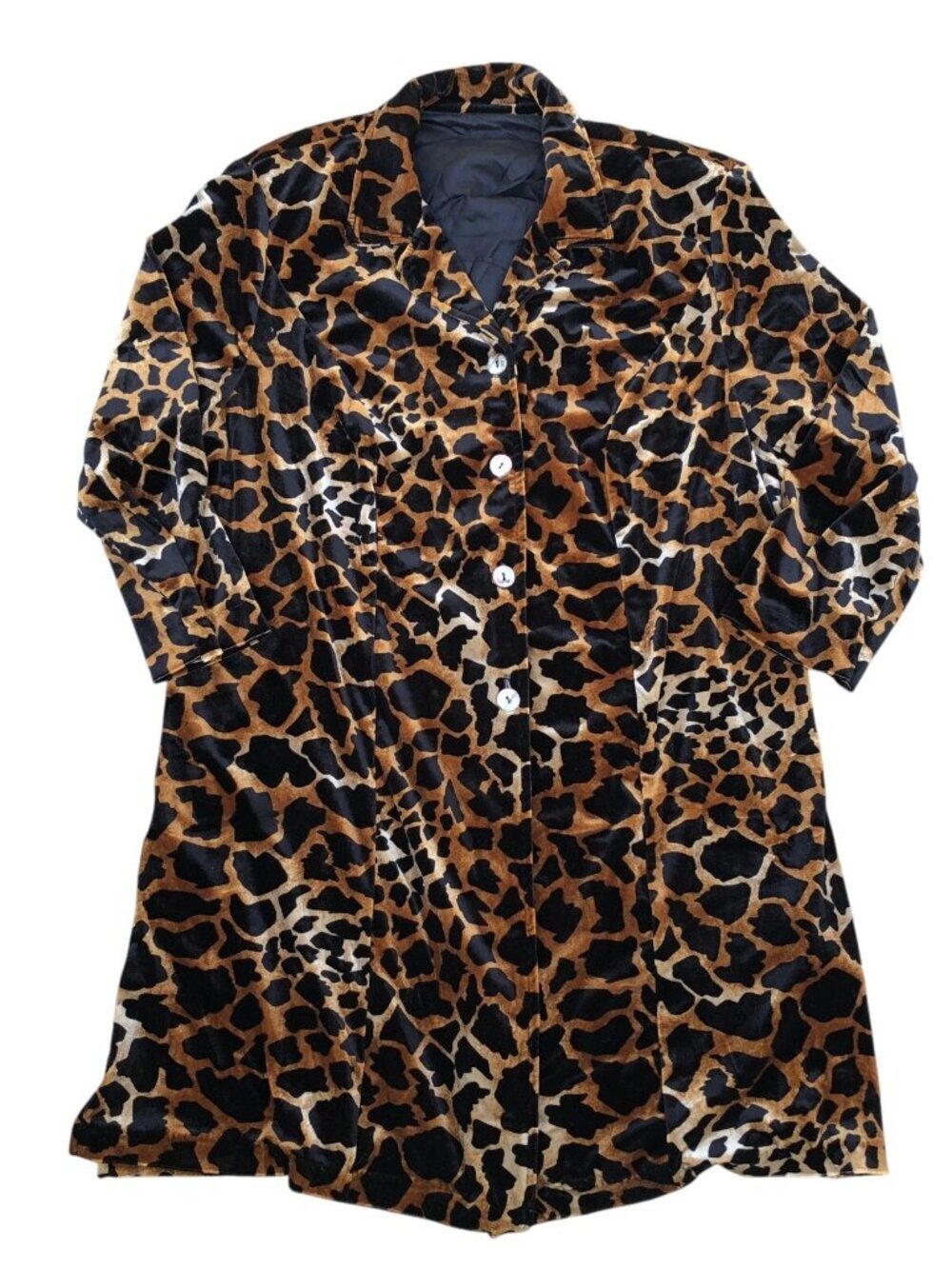 Women's Fuzzy Cheetah Print Trench Coat Jacket Women's XL Fleece Long Sleeve